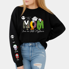 Customize this mom love her nightmare sweatshirt, personalized Halloween sweater, Halloween gift