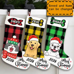 Custom Dog & Cat Christmas Stocking – Personalized with Pet Name, Unique Holiday Gift