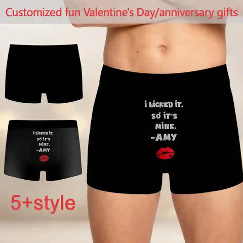 Funny Valentine’s Gift for Him – Personalized Photo Men’s Boxer Briefs