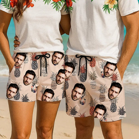 Custom Face Hawaiian Shorts – Turn Heads This Summer