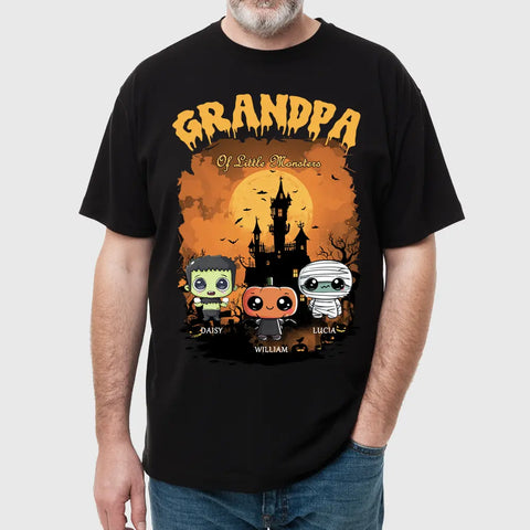 Personalized Family Halloween T-Shirt ，sweatshirts, hoodies– Cute Little Monster Design, Unisex Gift for Grandpa & Grandma