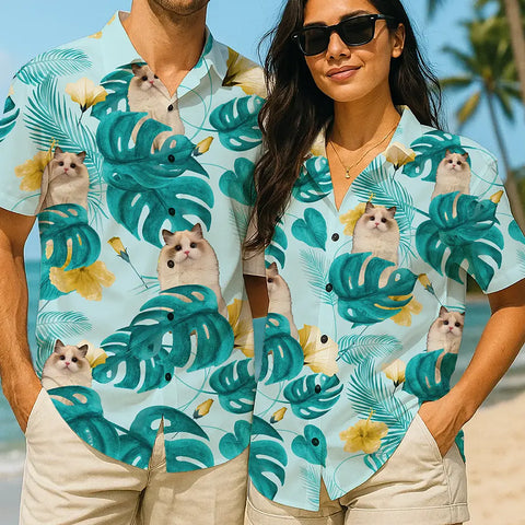 Camisa hawaiana con cara personalizada: ¡Atrae miradas este verano! 