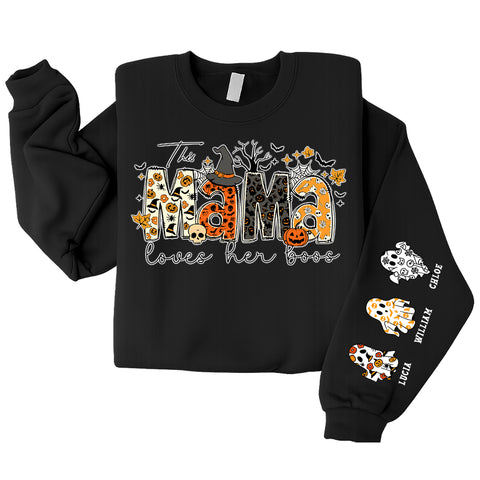 Custom Halloween Mama Sweatshirt, Halloween Mom Gift, Personalized Spooky Mama，Custom Name Halloween