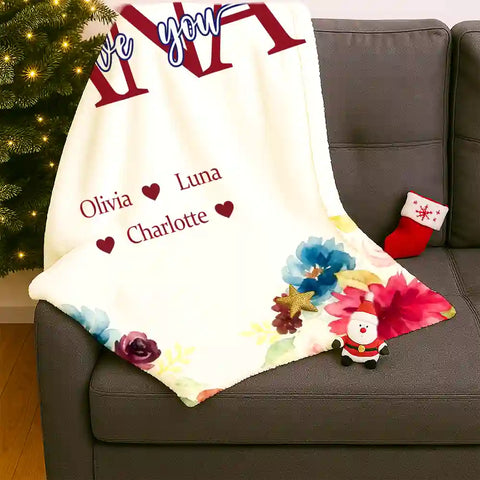 Personalized Nana Blanket – Meaningful Gift from Grandchildren for Mother’s Day or Birthday or Christmas