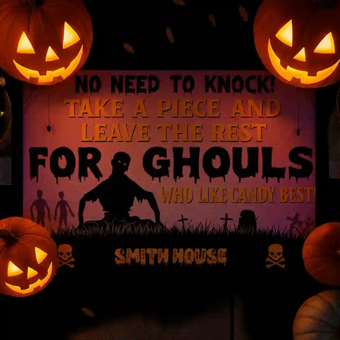 Trick or Treat Personalized Family Welcome Mat – Custom Last Name Design