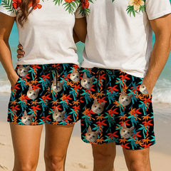 Face on Vacation – Personalized Tropical Print Shorts