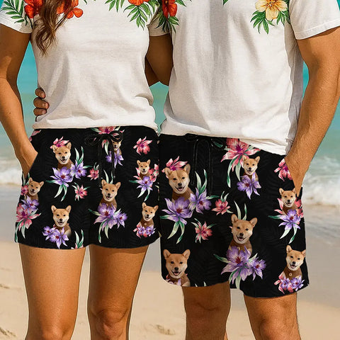 Personalized Tropical Print Shorts – Your Face, Your Island Style