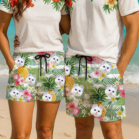 Custom Face Beach Shorts – Fun Gift for Him, Her, or Friends