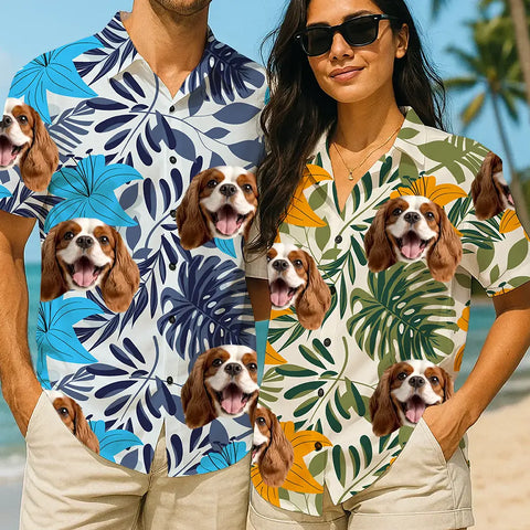 Camisa hawaiana con cara divertida: ropa de playa personalizada para el verano 