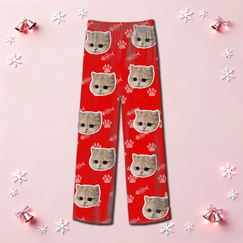 Custom Pet Face Christmas Pajamas – Personalized Family Matching Set