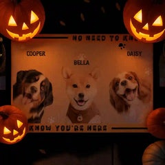 Trick or Treat Personalized Pet Welcome Mat – Custom Photo & Last Name