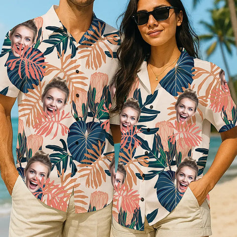 Camisa hawaiana con cara personalizada: ropa de playa de verano personalizada