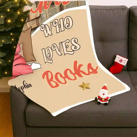 Custom Name Book Lover Blanket – Cozy Reading Throw for Bedroom or Library