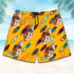 Shorts hawaianos personalizados con caras: ropa de playa divertida y personalizada