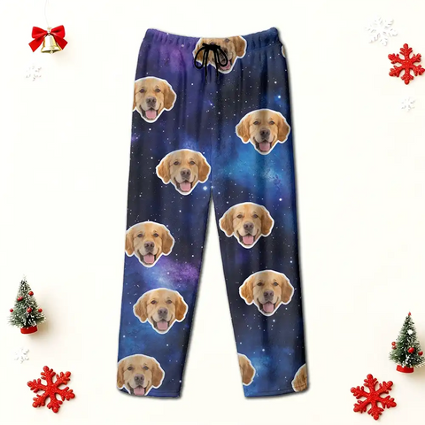 Custom Pet & Family Christmas Pajamas – Short Sleeve Flannel Matching Set