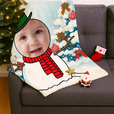 Custom Elf Face Christmas Blanket – Funny Personalized Holiday Gift for Kids and Family