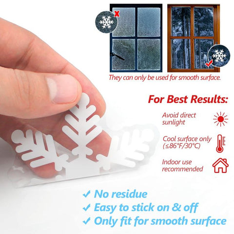 Christmas Window Clings 135Pcs – Snowflakes Static Stickers for Xmas Decor