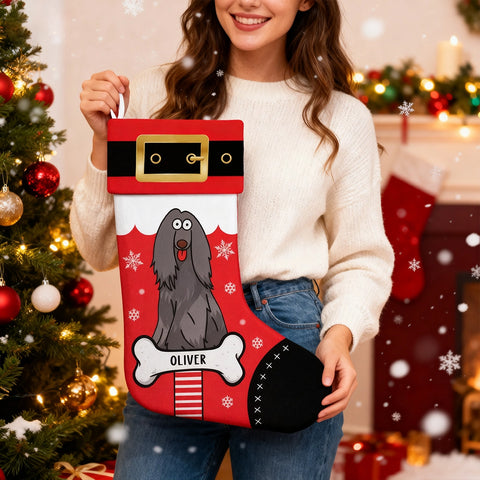 Custom Pet Christmas Stockings - Cartoon Dog Pattern Gifts
