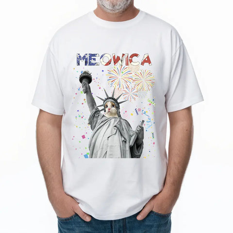 Meowica T-shirt personnalisé à capuche pour le jour de l'indépendance, pour les amoureux des animaux 