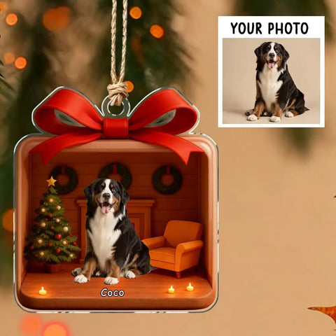 Personalized pet photo acrylic pendant Christmas decoration