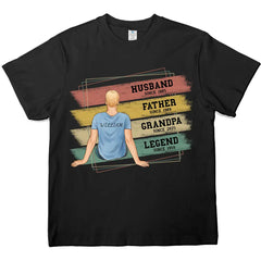Leyenda de marido, padre y abuelo: camisetas, sudaderas y sudaderas personalizadas