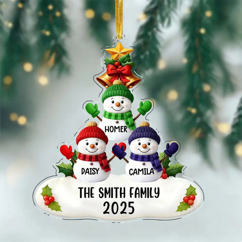 Personalized Snowman Family Acrylic Christmas Gift