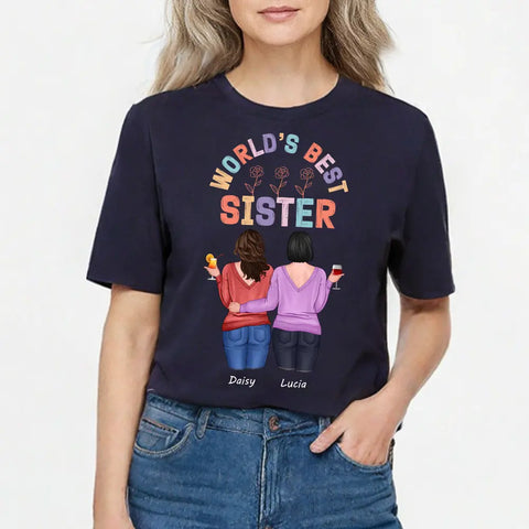 avec ta meilleure sœur, T-shirt personnalisé en coton premium, sweat à capuche, sweat-shirt - Cadeau pour amis 