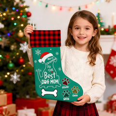 Personalized Dog Mom Christmas Stockings - Customize Pet Name and Quantity