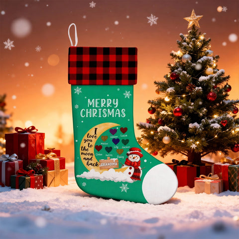Personalized Grandma Christmas Stocking – I Love You to the Moon and Back