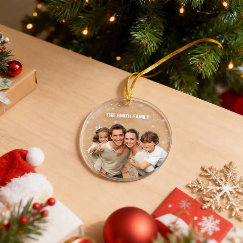 Christmas Custom Photo Family Acrylic Ornament