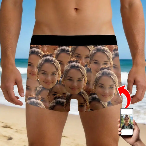 Custom Face Photo Men's Boxer Briefs Personalized Underwear