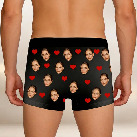 Custom Photo Funny Christmas Boxer Briefs Personalized Men's Underwear Gift