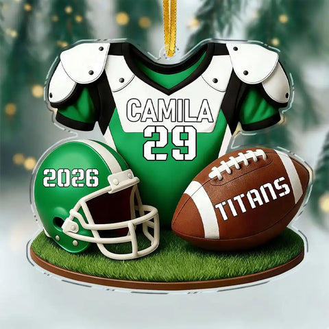 Personalized  American football acrylic Christmas decorations