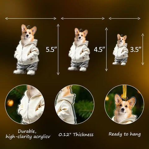 Custom Photo Cool Dog Cat Acrylic Ornament Gift For Pet Lovers