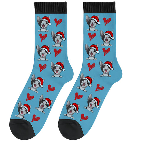 Personalized Christmas Socks – Custom Cat Breed, Holiday Elements & Pattern