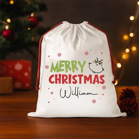 Personalized Christmas Gift Bag with Name | Custom Holiday Gift Bag