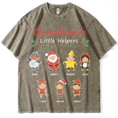 Vintage Christmas shirts - Grandma or Mom's Little Helper with names and characters