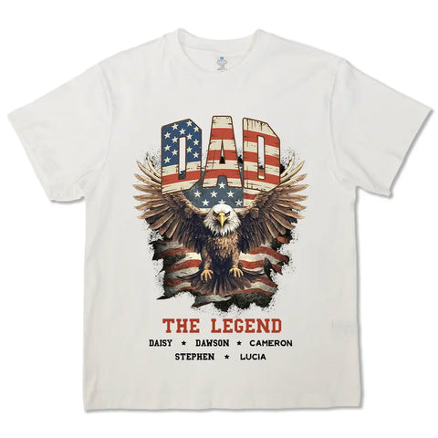 Papa aime comme un aigle déploie ses ailes - T-shirts personnalisés pour la famille, sweats à capuche, sweatshirts, cadeaux pour papa, grand-père