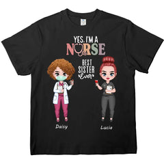 Mejor Hermana, Camiseta Personalizada de Algodón Premium, Sudadera con Capucha, Sudadera - Regalos para Amigas Enfermeras