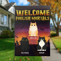 Custom Halloween Cat Flag – Personalized Pet Name Banner