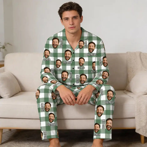 Personalized Custom Face Photo Pajamas for Couples