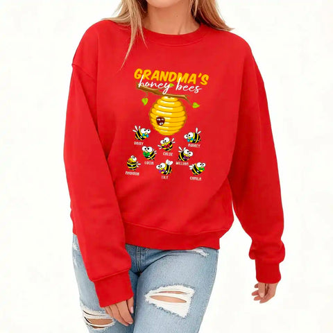 Personalized Grandma’s Honey Bees Sweatshirt with Kids’ Names