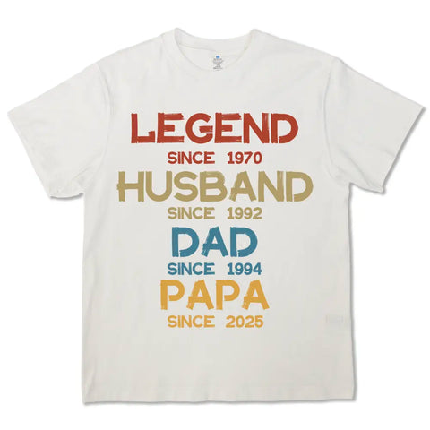Légende, Mari, Papa et Papa Depuis - T-shirts, sweats à capuche et sweatshirts personnalisés pour la famille - Cadeau pour papa, grand-père