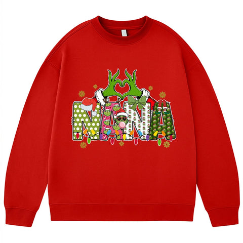 Custom Grinch Grandma Christmas Shirt、 Sweatshirt 、 Hoodie with Grandkids’ Names