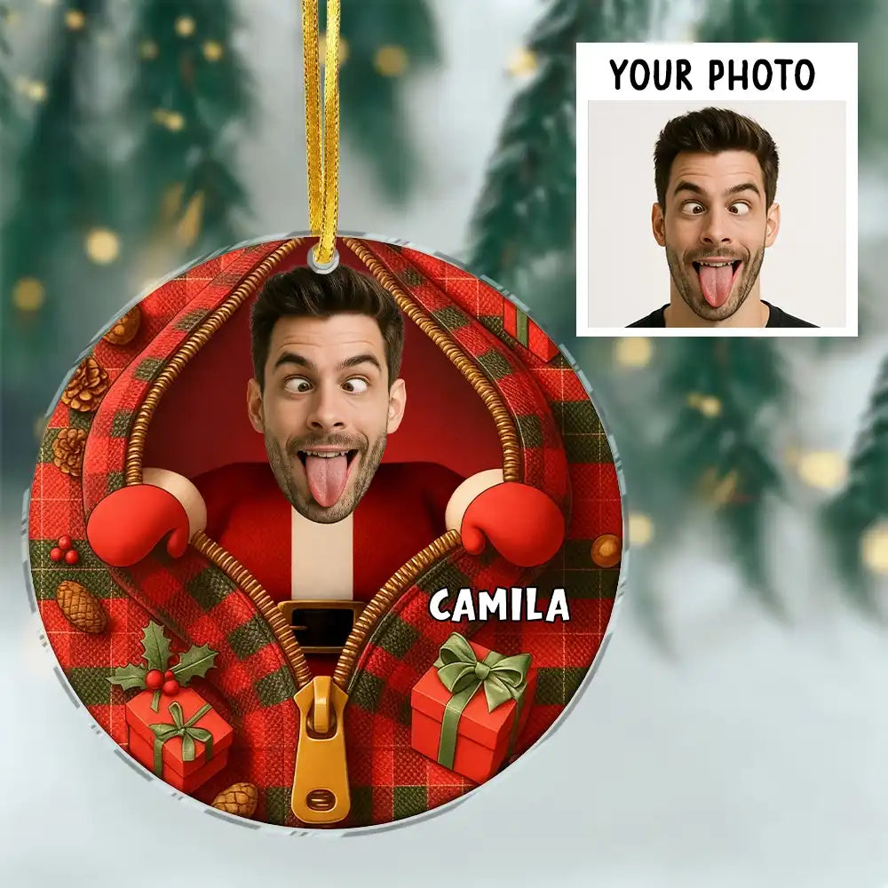 Custom Face Christmas Acrylic Ornament Holiday Personalized Gift