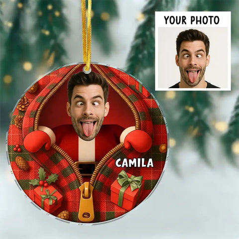 Custom Face Christmas Acrylic Ornament Holiday Personalized Gift