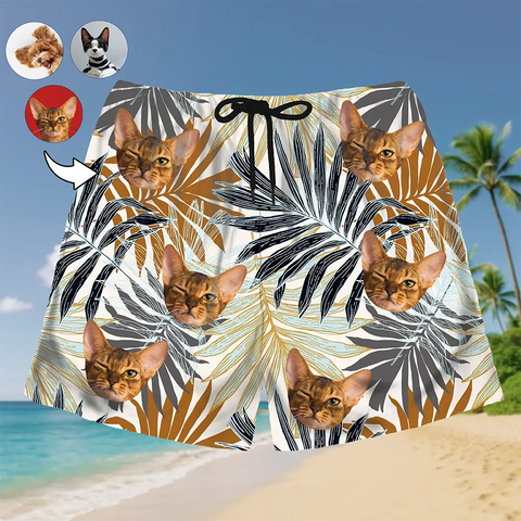 Personalized Face Shorts – Bold Tropical Design for Summer Fun