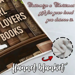 Just a Girl Who Loves Books Blanket – Custom Name Flannel Reading Throw
