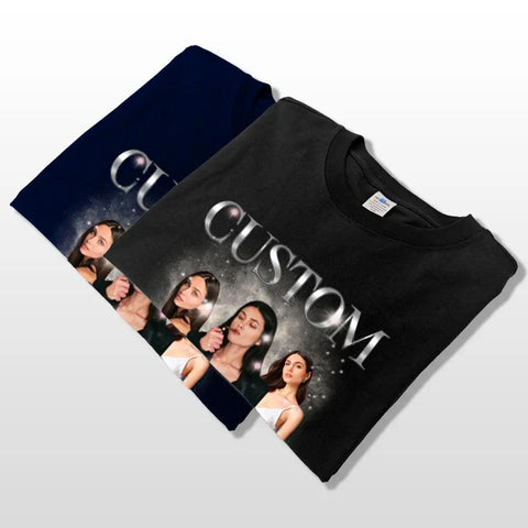 Camiseta unisex con foto personalizada "Vibraciones positivas, vida positiva" - Sudadera con capucha - Regalo para familiares, parejas y amantes de las mascotas 