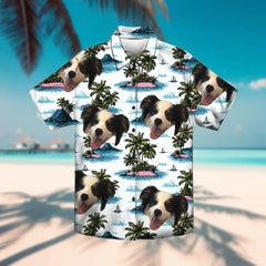 Camisa hawaiana con foto de mascota - Camisa unisex personalizada para vacaciones 